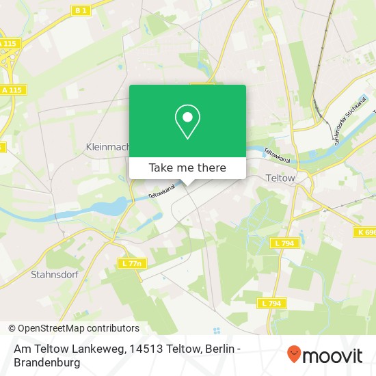 Карта Am Teltow Lankeweg, 14513 Teltow