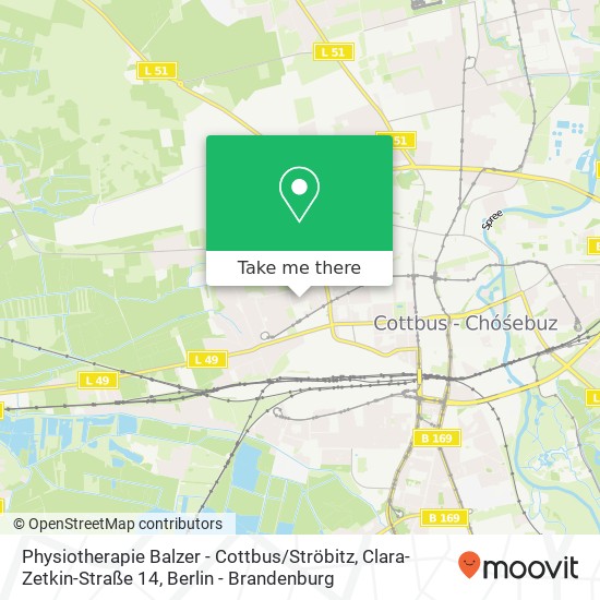 Physiotherapie Balzer - Cottbus / Ströbitz, Clara-Zetkin-Straße 14 map