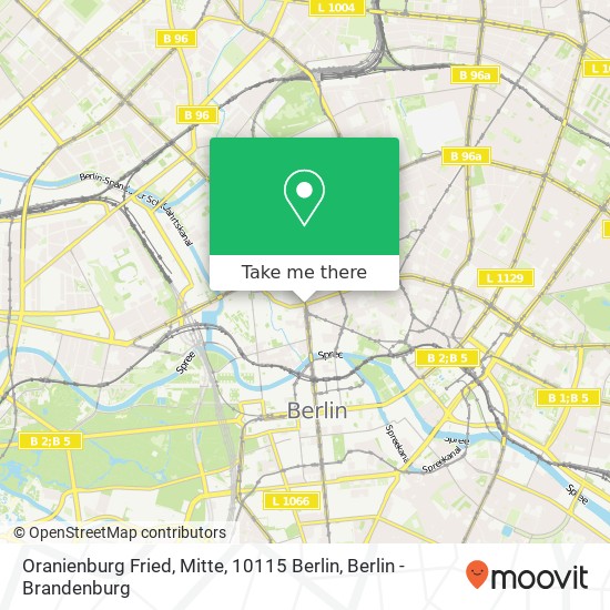 Карта Oranienburg Fried, Mitte, 10115 Berlin