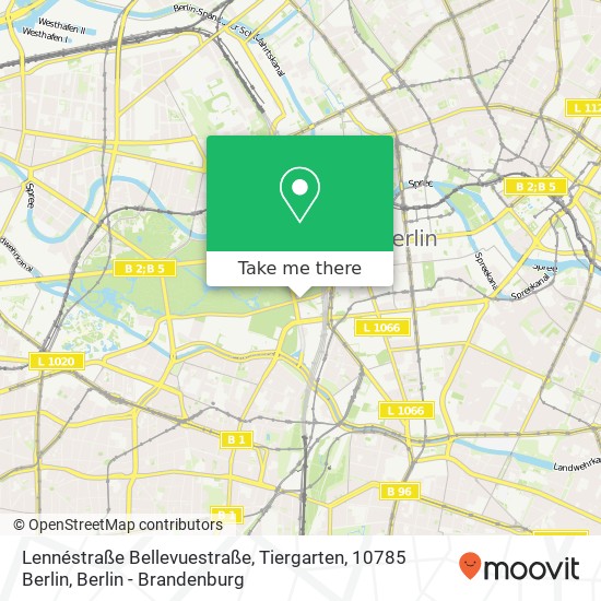 Lennéstraße Bellevuestraße, Tiergarten, 10785 Berlin map