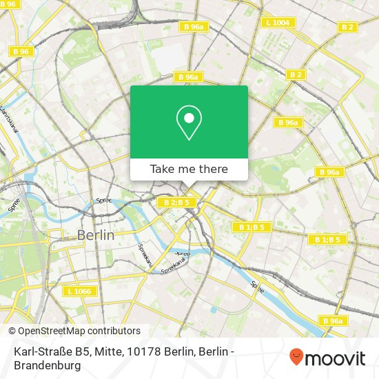 Карта Karl-Straße B5, Mitte, 10178 Berlin
