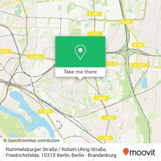 Rummelsburger Straße / Robert-Uhrig-Straße, Friedrichsfelde, 10315 Berlin map