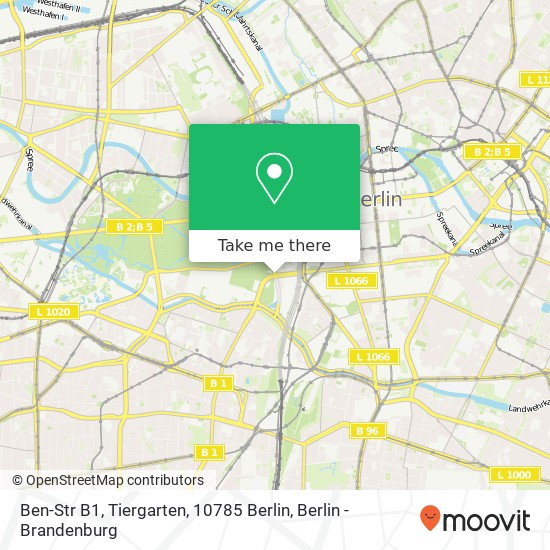 Ben-Str B1, Tiergarten, 10785 Berlin map