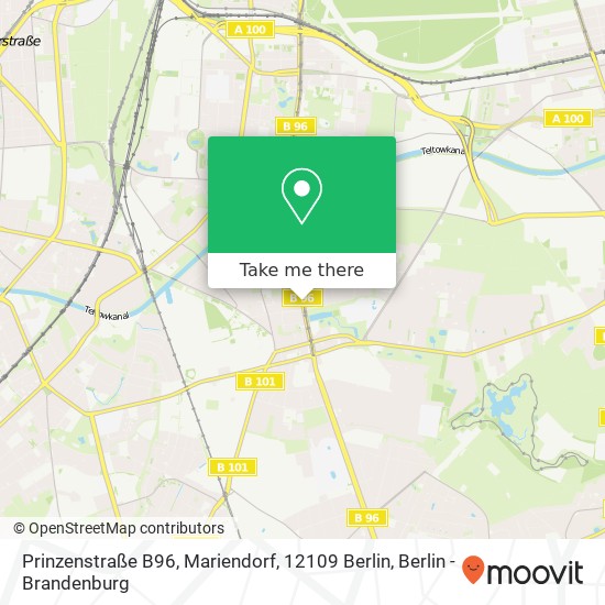 Карта Prinzenstraße B96, Mariendorf, 12109 Berlin