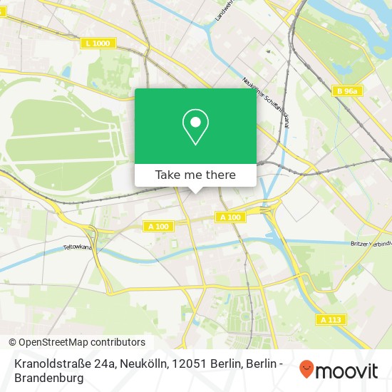 Карта Kranoldstraße 24a, Neukölln, 12051 Berlin