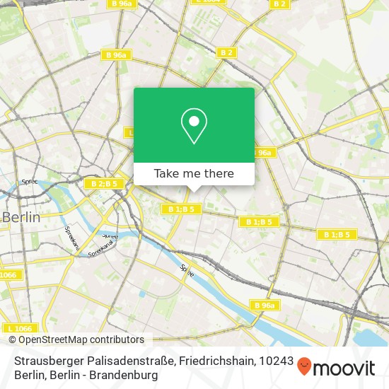 Карта Strausberger Palisadenstraße, Friedrichshain, 10243 Berlin