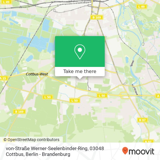 Карта von-Straße Werner-Seelenbinder-Ring, 03048 Cottbus