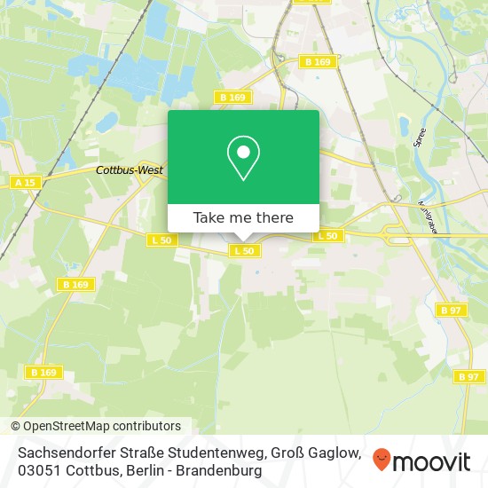 Sachsendorfer Straße Studentenweg, Groß Gaglow, 03051 Cottbus map