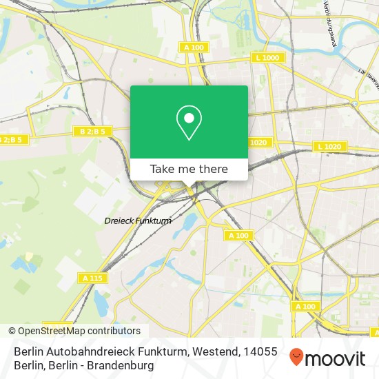 Карта Berlin Autobahndreieck Funkturm, Westend, 14055 Berlin