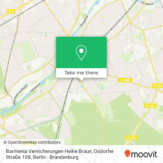 Карта Barmenia Versicherungen Heike Braun, Osdorfer Straße 108