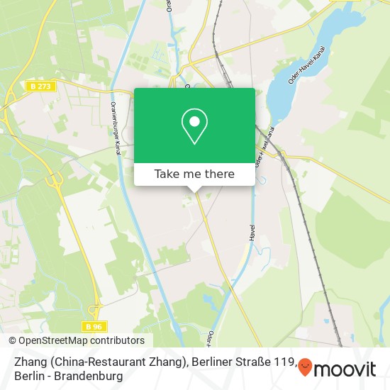 Карта Zhang (China-Restaurant Zhang), Berliner Straße 119