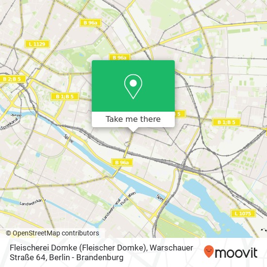 Карта Fleischerei Domke (Fleischer Domke), Warschauer Straße 64