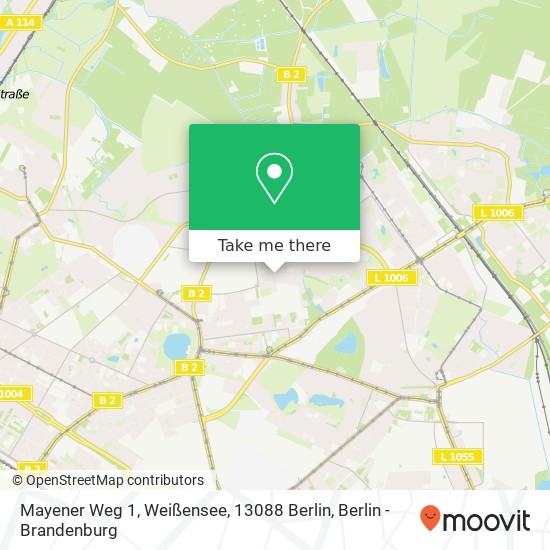 Карта Mayener Weg 1, Weißensee, 13088 Berlin