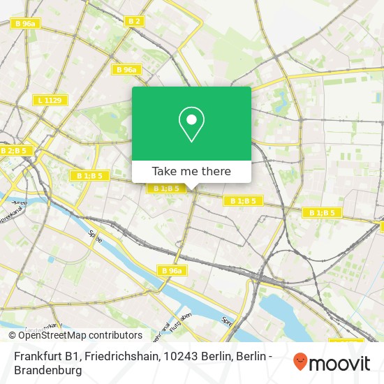 Карта Frankfurt B1, Friedrichshain, 10243 Berlin