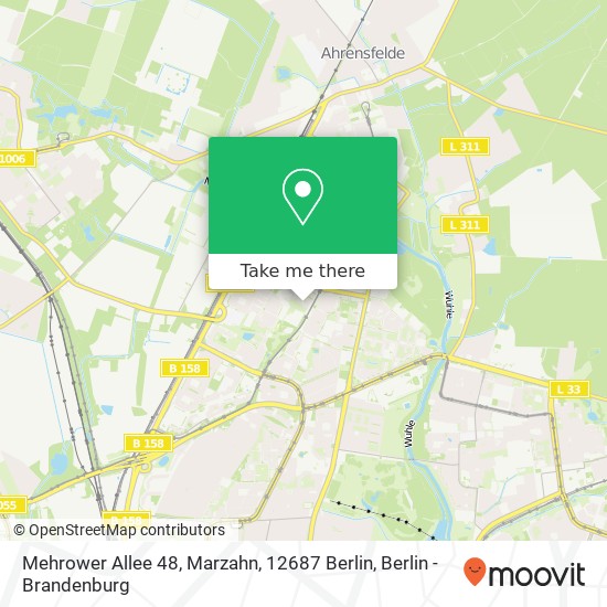 Карта Mehrower Allee 48, Marzahn, 12687 Berlin