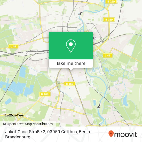 Карта Joliot-Curie-Straße 2, 03050 Cottbus