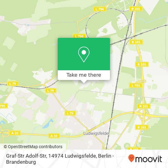 Карта Graf-Str Adolf-Str, 14974 Ludwigsfelde