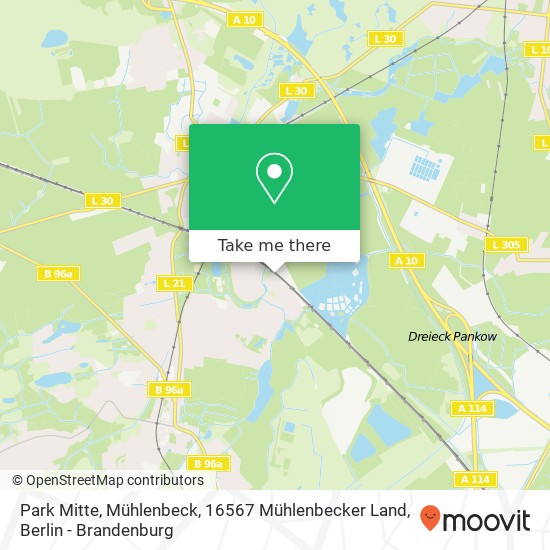 Карта Park Mitte, Mühlenbeck, 16567 Mühlenbecker Land