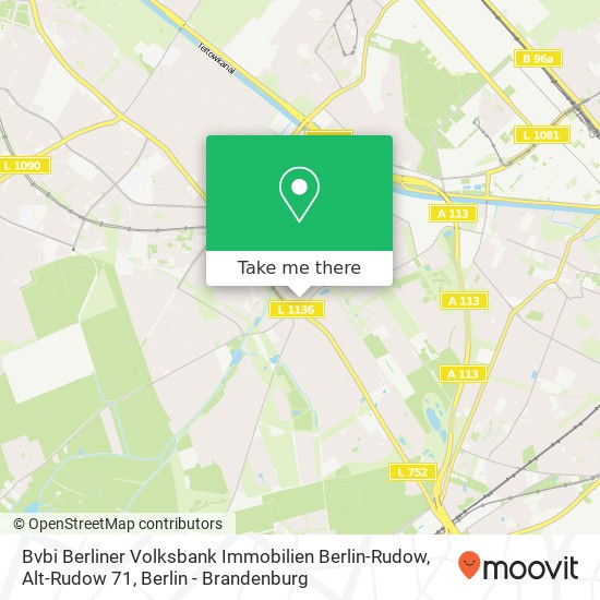 Bvbi Berliner Volksbank Immobilien Berlin-Rudow, Alt-Rudow 71 map