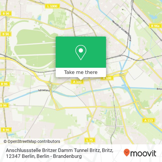 Карта Anschlussstelle Britzer Damm Tunnel Britz, Britz, 12347 Berlin