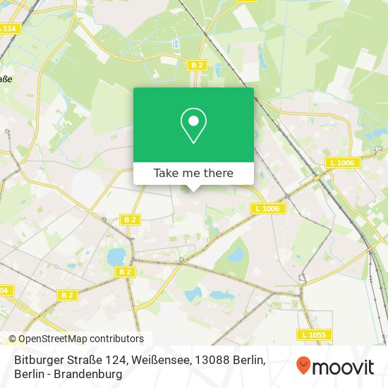 Карта Bitburger Straße 124, Weißensee, 13088 Berlin