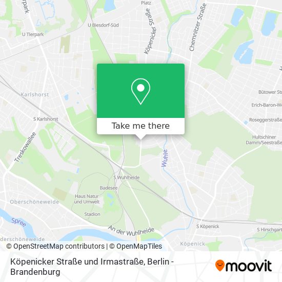 Köpenicker Straße und Irmastraße map