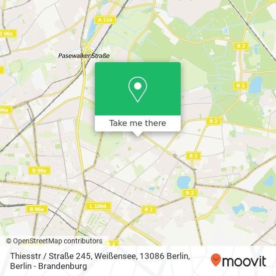 Thiesstr / Straße 245, Weißensee, 13086 Berlin map