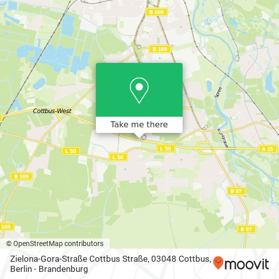 Карта Zielona-Gora-Straße Cottbus Straße, 03048 Cottbus