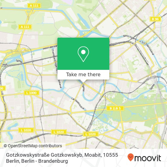 Карта Gotzkowskystraße Gotzkowskyb, Moabit, 10555 Berlin