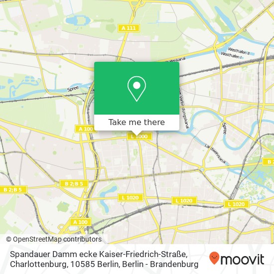 Карта Spandauer Damm ecke Kaiser-Friedrich-Straße, Charlottenburg, 10585 Berlin