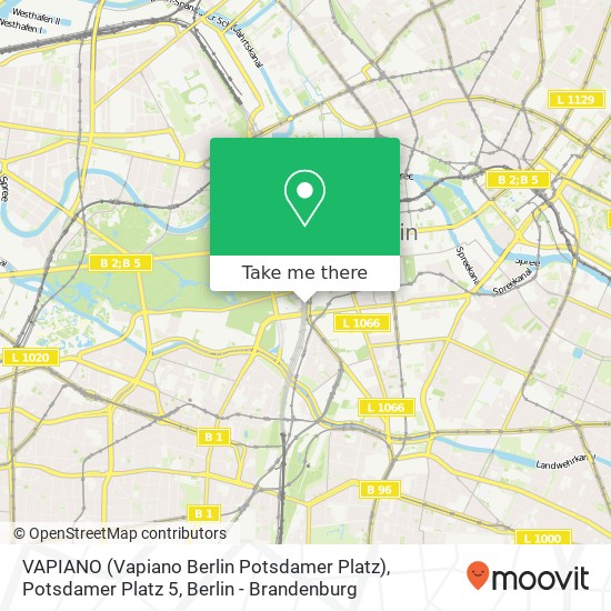 Карта VAPIANO (Vapiano Berlin Potsdamer Platz), Potsdamer Platz 5