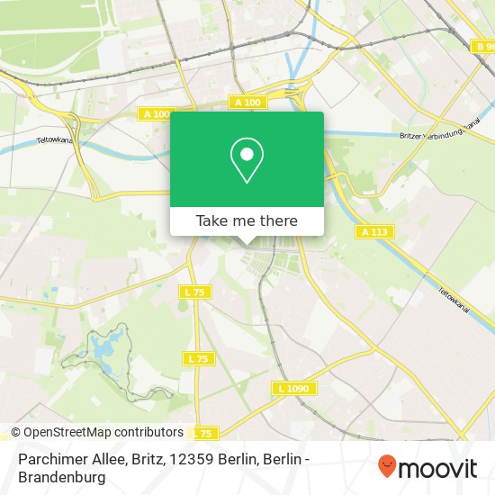 Карта Parchimer Allee, Britz, 12359 Berlin