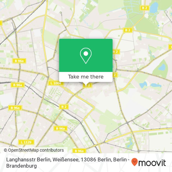 Langhansstr Berlin, Weißensee, 13086 Berlin map