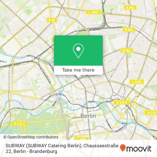 Карта SUBWAY (SUBWAY Catering Berlin), Chausseestraße 22