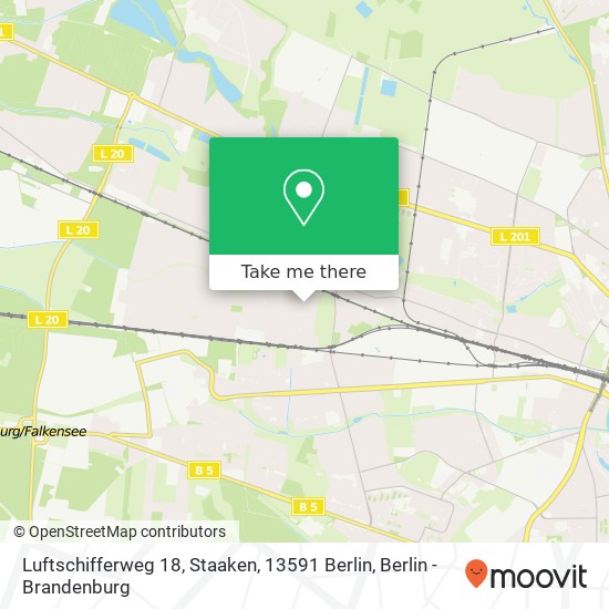 Карта Luftschifferweg 18, Staaken, 13591 Berlin