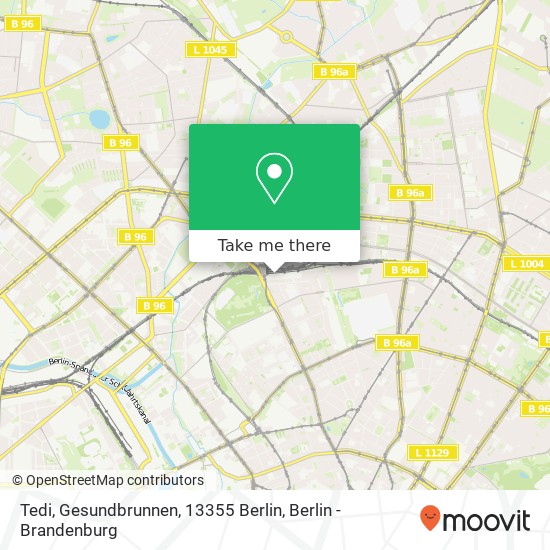 Карта Tedi, Gesundbrunnen, 13355 Berlin