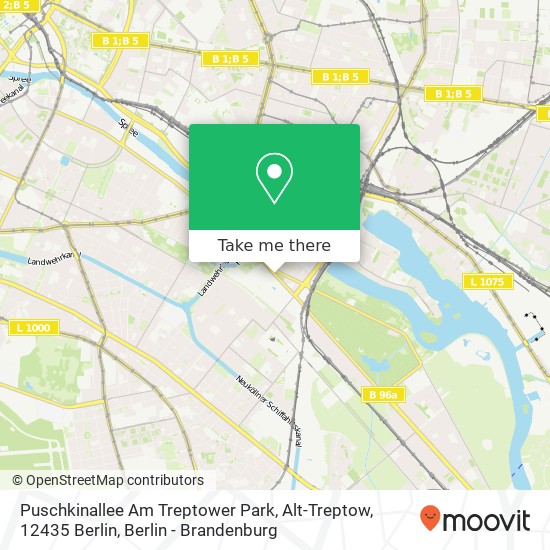 Карта Puschkinallee Am Treptower Park, Alt-Treptow, 12435 Berlin