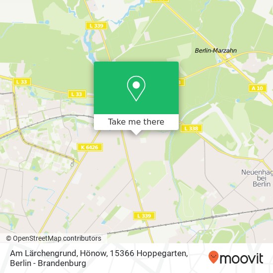 Карта Am Lärchengrund, Hönow, 15366 Hoppegarten