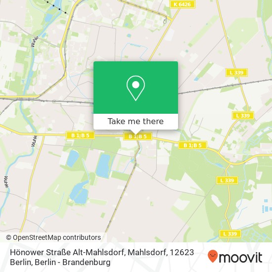 Карта Hönower Straße Alt-Mahlsdorf, Mahlsdorf, 12623 Berlin