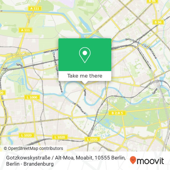 Карта Gotzkowskystraße / Alt-Moa, Moabit, 10555 Berlin