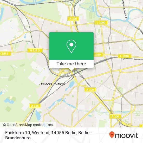 Карта Funkturm 10, Westend, 14055 Berlin
