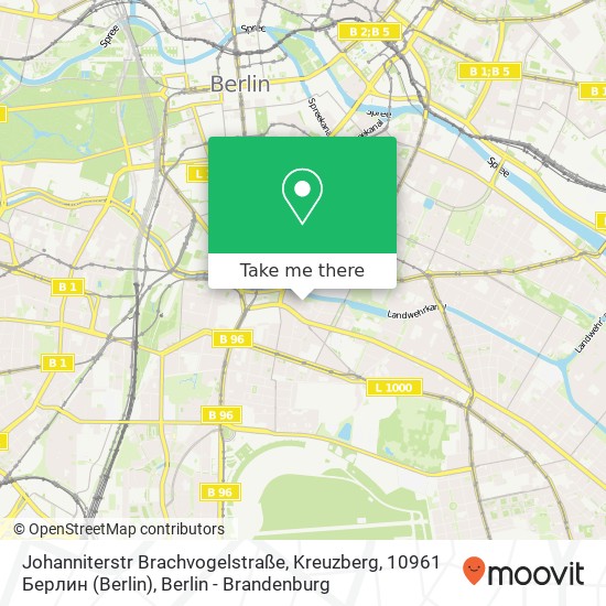 Карта Johanniterstr Brachvogelstraße, Kreuzberg, 10961 Берлин (Berlin)