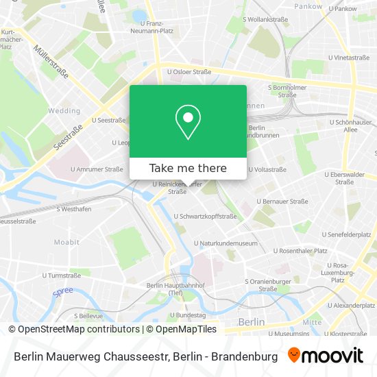 Карта Berlin Mauerweg Chausseestr