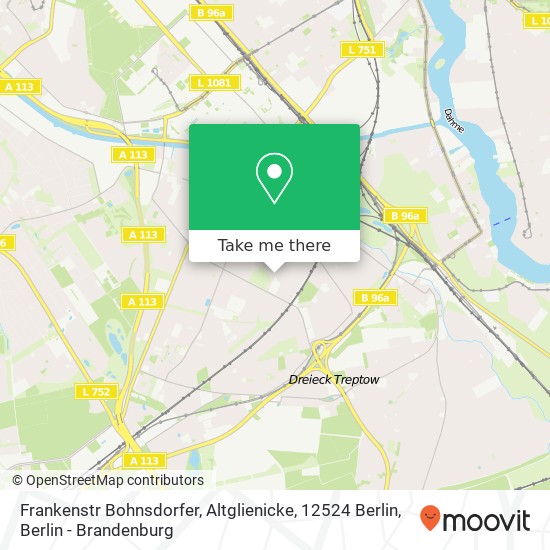 Frankenstr Bohnsdorfer, Altglienicke, 12524 Berlin map