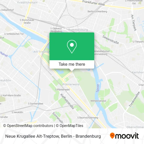 Карта Neue Krugallee Alt-Treptow
