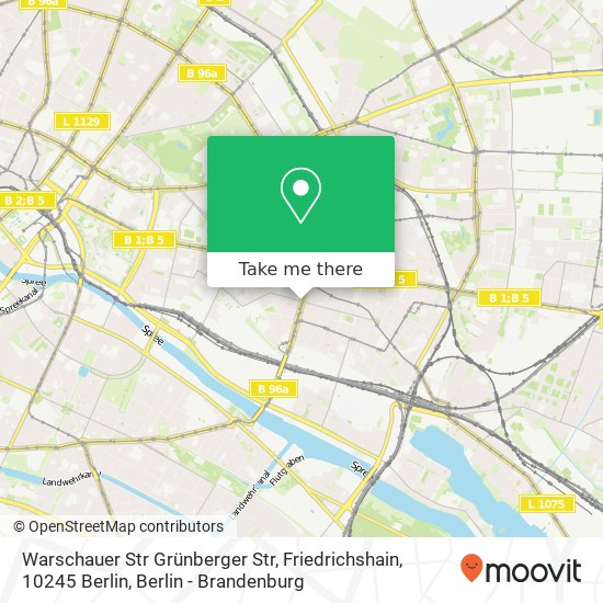 Warschauer Str Grünberger Str, Friedrichshain, 10245 Berlin map