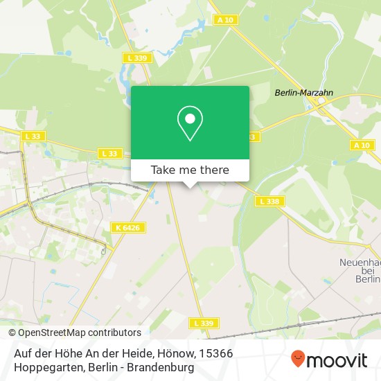 Карта Auf der Höhe An der Heide, Hönow, 15366 Hoppegarten