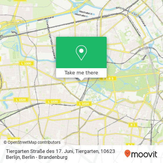 Карта Tiergarten Straße des 17. Juni, Tiergarten, 10623 Berlijn