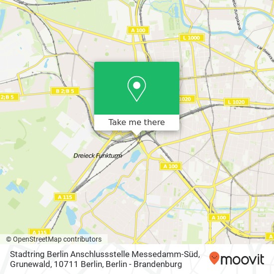 Stadtring Berlin Anschlussstelle Messedamm-Süd, Grunewald, 10711 Berlin map