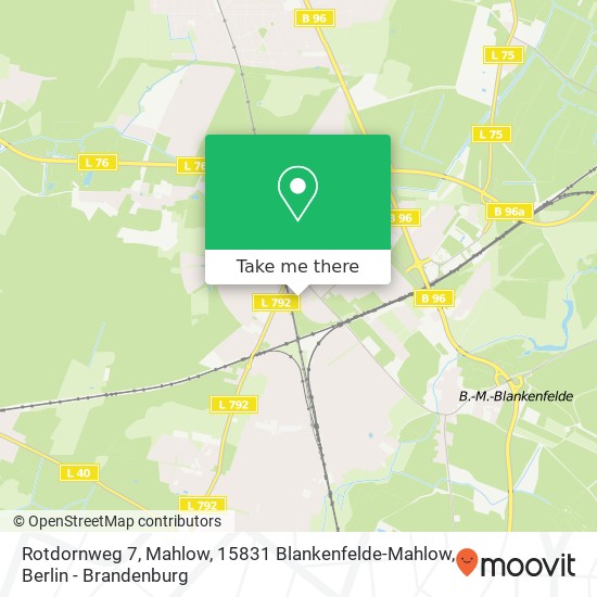 Rotdornweg 7, Mahlow, 15831 Blankenfelde-Mahlow map